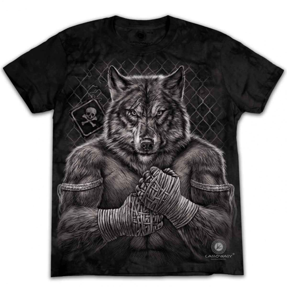 ФУТБОЛКА С БОЕВЫМ ВОЛКОМ  CASSOWARY TDT 095 FIGHTING WOLF 