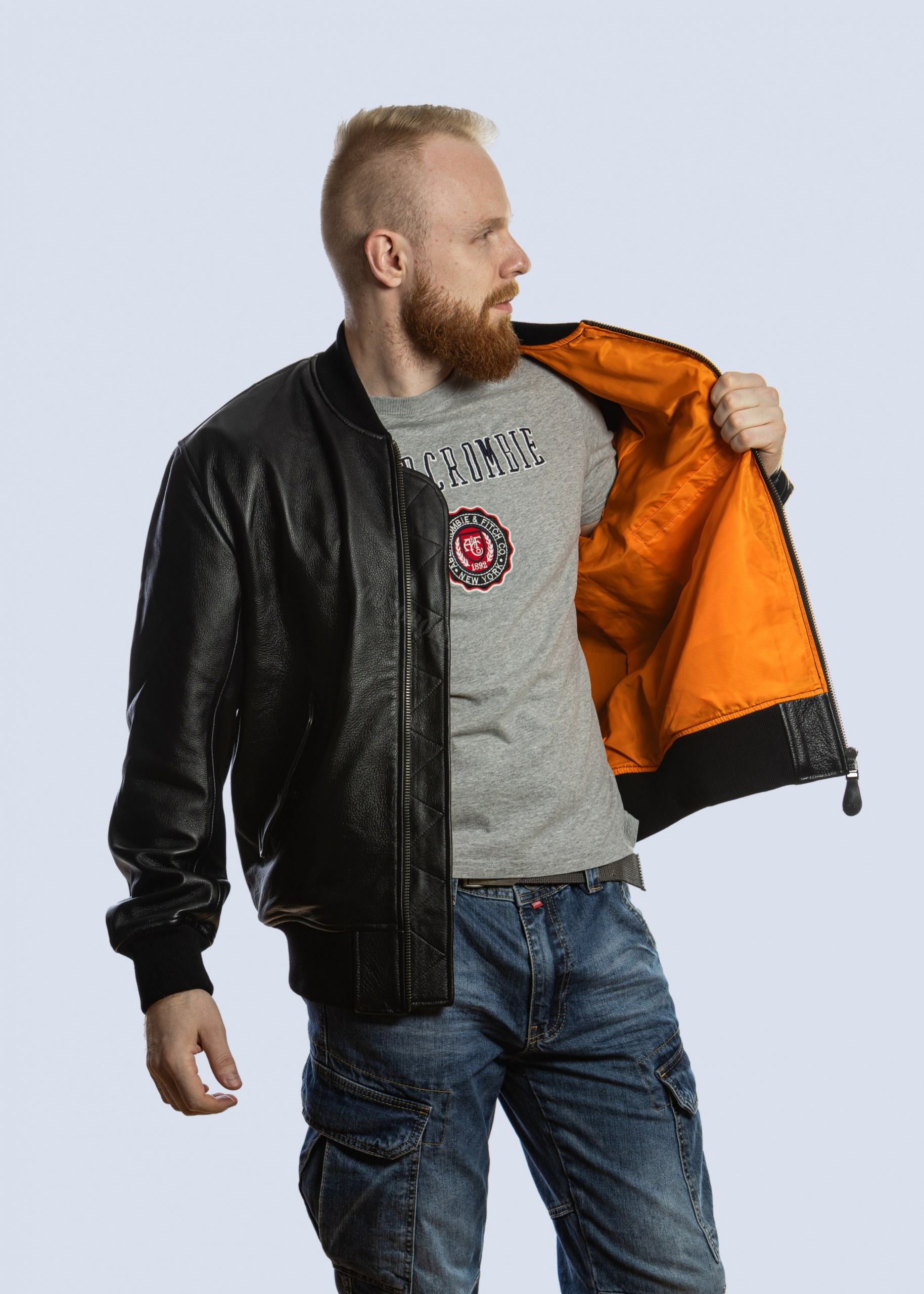 МУЖСКОЙ КОЖАНЫЙ БОМБЕР MA-1 LEATHER 